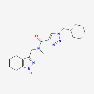 molecular formula C19H28N6O B6134522 1-(cyclohexylmethyl)-N-methyl-N-(4,5,6,7-tetrahydro-1H-indazol-3-ylmethyl)-1H-1,2,3-triazole-4-carboxamide 