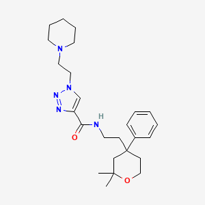 molecular formula C25H37N5O2 B6134542 N-[2-(2,2-dimethyl-4-phenyltetrahydro-2H-pyran-4-yl)ethyl]-1-[2-(1-piperidinyl)ethyl]-1H-1,2,3-triazole-4-carboxamide 
