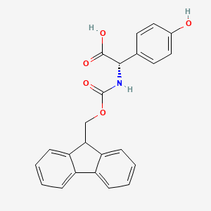 molecular formula C23H19NO5 B613455 (S)-2-((((9H-Fluoren-9-yl)methoxy)carbonyl)amino)-2-(4-hydroxyphenyl)acetic acid CAS No. 182883-41-6