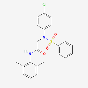 molecular formula C22H21ClN2O3S B6134554 N~2~-(4-chlorophenyl)-N~1~-(2,6-dimethylphenyl)-N~2~-(phenylsulfonyl)glycinamide 
