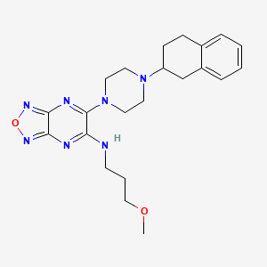 molecular formula C22H29N7O2 B6134566 N-(3-methoxypropyl)-6-[4-(1,2,3,4-tetrahydro-2-naphthalenyl)-1-piperazinyl][1,2,5]oxadiazolo[3,4-b]pyrazin-5-amine 