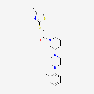 molecular formula C22H30N4OS2 B6134570 1-(2-methylphenyl)-4-(1-{[(4-methyl-1,3-thiazol-2-yl)thio]acetyl}-3-piperidinyl)piperazine 
