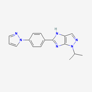 molecular formula C16H16N6 B6134599 1-isopropyl-5-[4-(1H-pyrazol-1-yl)phenyl]-1,4-dihydroimidazo[4,5-c]pyrazole 
