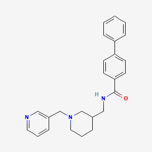 molecular formula C25H27N3O B6134609 N-{[1-(3-pyridinylmethyl)-3-piperidinyl]methyl}-4-biphenylcarboxamide 