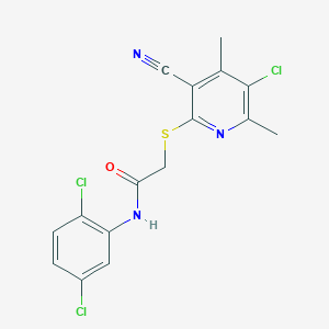 molecular formula C16H12Cl3N3OS B6134616 2-[(5-chloro-3-cyano-4,6-dimethylpyridin-2-yl)thio]-N-(2,5-dichlorophenyl)acetamide 