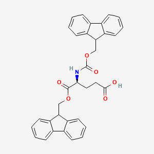 molecular formula C34H29NO6 B613463 (S)-5-((9H-芴-9-基)甲氧基)-4-((((9H-芴-9-基)甲氧基)羰基)氨基)-5-氧代戊酸 CAS No. 200616-18-8