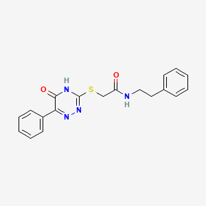 molecular formula C19H18N4O2S B6134630 2-[(5-oxo-6-phenyl-4,5-dihydro-1,2,4-triazin-3-yl)thio]-N-(2-phenylethyl)acetamide 