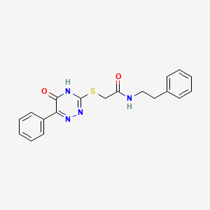 2-[(5-oxo-6-phenyl-4,5-dihydro-1,2,4-triazin-3-yl)thio]-N-(2-phenylethyl)acetamide