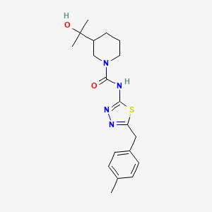 molecular formula C19H26N4O2S B6134634 3-(1-hydroxy-1-methylethyl)-N-[5-(4-methylbenzyl)-1,3,4-thiadiazol-2-yl]piperidine-1-carboxamide 