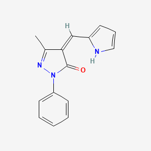 molecular formula C15H13N3O B6134645 5-methyl-2-phenyl-4-(1H-pyrrol-2-ylmethylene)-2,4-dihydro-3H-pyrazol-3-one 