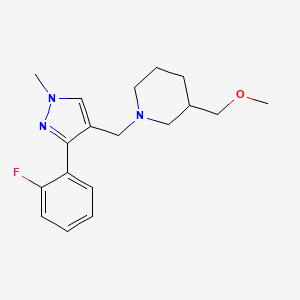 molecular formula C18H24FN3O B6134663 1-{[3-(2-fluorophenyl)-1-methyl-1H-pyrazol-4-yl]methyl}-3-(methoxymethyl)piperidine 