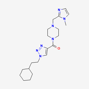 molecular formula C20H31N7O B6134676 1-{[1-(2-cyclohexylethyl)-1H-1,2,3-triazol-4-yl]carbonyl}-4-[(1-methyl-1H-imidazol-2-yl)methyl]piperazine 