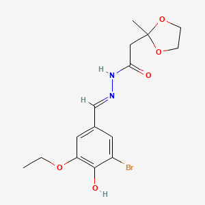 molecular formula C15H19BrN2O5 B6134691 N'-(3-bromo-5-ethoxy-4-hydroxybenzylidene)-2-(2-methyl-1,3-dioxolan-2-yl)acetohydrazide 