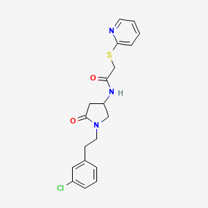 molecular formula C19H20ClN3O2S B6134702 N-{1-[2-(3-chlorophenyl)ethyl]-5-oxo-3-pyrrolidinyl}-2-(2-pyridinylthio)acetamide 