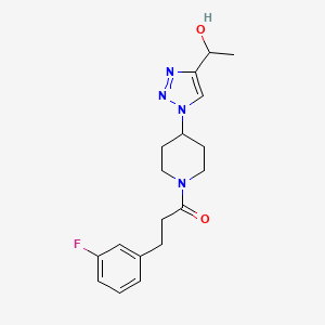 molecular formula C18H23FN4O2 B6134719 1-(1-{1-[3-(3-fluorophenyl)propanoyl]-4-piperidinyl}-1H-1,2,3-triazol-4-yl)ethanol 