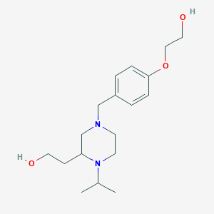 molecular formula C18H30N2O3 B6134745 2-{4-[4-(2-hydroxyethoxy)benzyl]-1-isopropyl-2-piperazinyl}ethanol 