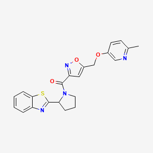 molecular formula C22H20N4O3S B6134754 2-{1-[(5-{[(6-methyl-3-pyridinyl)oxy]methyl}-3-isoxazolyl)carbonyl]-2-pyrrolidinyl}-1,3-benzothiazole 