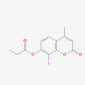 molecular formula C13H11IO4 B6134759 8-iodo-4-methyl-2-oxo-2H-chromen-7-yl propionate 