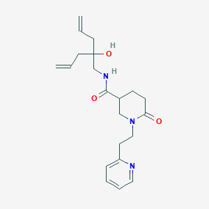 molecular formula C21H29N3O3 B6134761 N-(2-allyl-2-hydroxy-4-penten-1-yl)-6-oxo-1-[2-(2-pyridinyl)ethyl]-3-piperidinecarboxamide 