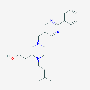 molecular formula C23H32N4O B6134768 2-(1-(3-methyl-2-buten-1-yl)-4-{[2-(2-methylphenyl)-5-pyrimidinyl]methyl}-2-piperazinyl)ethanol 