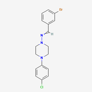 molecular formula C17H17BrClN3 B6134772 N-(3-bromobenzylidene)-4-(4-chlorophenyl)-1-piperazinamine CAS No. 5789-88-8