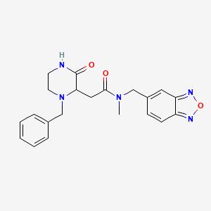 molecular formula C21H23N5O3 B6134790 N-(2,1,3-benzoxadiazol-5-ylmethyl)-2-(1-benzyl-3-oxo-2-piperazinyl)-N-methylacetamide 