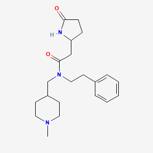 molecular formula C21H31N3O2 B6134811 N-[(1-methyl-4-piperidinyl)methyl]-2-(5-oxo-2-pyrrolidinyl)-N-(2-phenylethyl)acetamide 