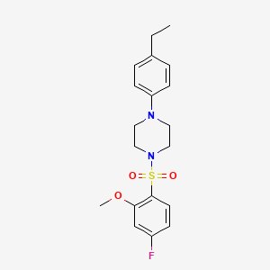 molecular formula C19H23FN2O3S B6134820 1-(4-ethylphenyl)-4-[(4-fluoro-2-methoxyphenyl)sulfonyl]piperazine 