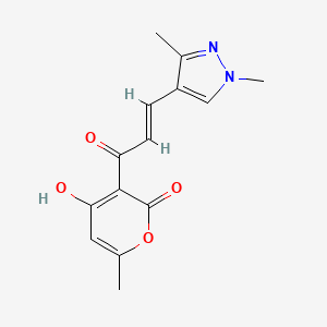 3-[3-(1,3-dimethyl-1H-pyrazol-4-yl)acryloyl]-4-hydroxy-6-methyl-2H-pyran-2-one