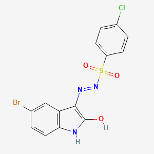 N'-(5-bromo-2-oxo-1,2-dihydro-3H-indol-3-ylidene)-4-chlorobenzenesulfonohydrazide