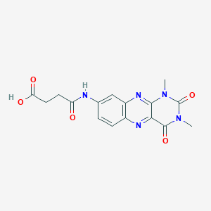molecular formula C16H15N5O5 B6134833 4-[(1,3-dimethyl-2,4-dioxo-1,2,3,4-tetrahydrobenzo[g]pteridin-8-yl)amino]-4-oxobutanoic acid 