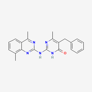molecular formula C22H21N5O B6134867 5-benzyl-2-[(4,8-dimethyl-2-quinazolinyl)amino]-6-methyl-4(3H)-pyrimidinone 