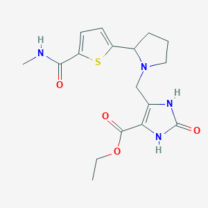 molecular formula C17H22N4O4S B6134880 ethyl 5-[(2-{5-[(methylamino)carbonyl]-2-thienyl}-1-pyrrolidinyl)methyl]-2-oxo-2,3-dihydro-1H-imidazole-4-carboxylate 