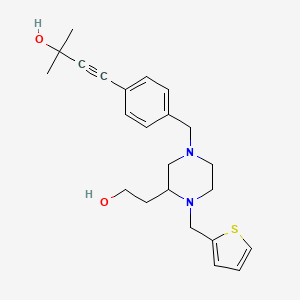 molecular formula C23H30N2O2S B6134888 4-(4-{[3-(2-hydroxyethyl)-4-(2-thienylmethyl)-1-piperazinyl]methyl}phenyl)-2-methyl-3-butyn-2-ol 