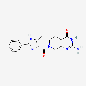 molecular formula C18H18N6O2 B6134907 2-amino-7-[(5-methyl-2-phenyl-1H-imidazol-4-yl)carbonyl]-5,6,7,8-tetrahydropyrido[3,4-d]pyrimidin-4(3H)-one 