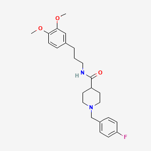 molecular formula C24H31FN2O3 B6134911 N-[3-(3,4-dimethoxyphenyl)propyl]-1-(4-fluorobenzyl)-4-piperidinecarboxamide 