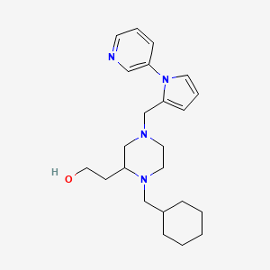 molecular formula C23H34N4O B6134929 2-(1-(cyclohexylmethyl)-4-{[1-(3-pyridinyl)-1H-pyrrol-2-yl]methyl}-2-piperazinyl)ethanol 
