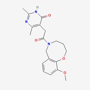 molecular formula C19H23N3O4 B6134936 5-[2-(10-methoxy-3,4-dihydro-2H-1,5-benzoxazocin-5(6H)-yl)-2-oxoethyl]-2,6-dimethylpyrimidin-4(3H)-one 