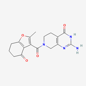 molecular formula C17H18N4O4 B6134943 2-amino-7-[(2-methyl-4-oxo-4,5,6,7-tetrahydro-1-benzofuran-3-yl)carbonyl]-5,6,7,8-tetrahydropyrido[3,4-d]pyrimidin-4(3H)-one 