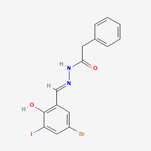molecular formula C15H12BrIN2O2 B6134974 N'-(5-bromo-2-hydroxy-3-iodobenzylidene)-2-phenylacetohydrazide 