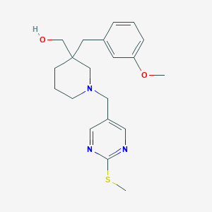 molecular formula C20H27N3O2S B6135023 (3-(3-methoxybenzyl)-1-{[2-(methylthio)-5-pyrimidinyl]methyl}-3-piperidinyl)methanol 