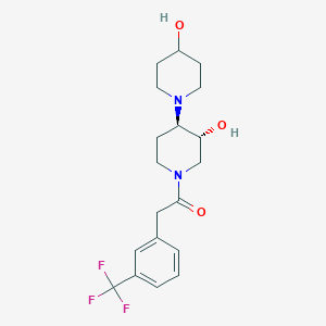 molecular formula C19H25F3N2O3 B6135026 (3'R*,4'R*)-1'-{[3-(trifluoromethyl)phenyl]acetyl}-1,4'-bipiperidine-3',4-diol 