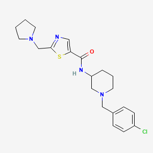 molecular formula C21H27ClN4OS B6135040 N-[1-(4-chlorobenzyl)-3-piperidinyl]-2-(1-pyrrolidinylmethyl)-1,3-thiazole-5-carboxamide 