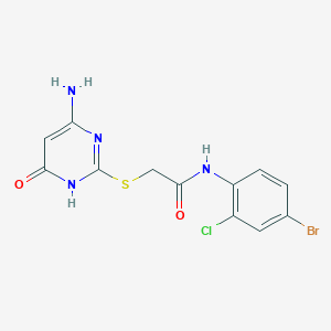 molecular formula C12H10BrClN4O2S B6135098 2-[(4-amino-6-hydroxy-2-pyrimidinyl)thio]-N-(4-bromo-2-chlorophenyl)acetamide 