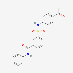 molecular formula C21H18N2O4S B6135113 3-{[(4-acetylphenyl)amino]sulfonyl}-N-phenylbenzamide 