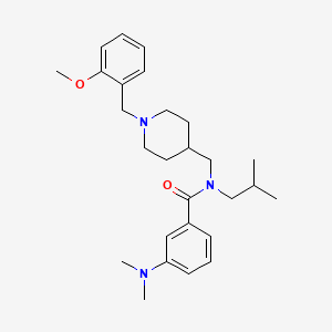 molecular formula C27H39N3O2 B6135134 3-(dimethylamino)-N-isobutyl-N-{[1-(2-methoxybenzyl)-4-piperidinyl]methyl}benzamide 