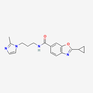 molecular formula C18H20N4O2 B6135140 2-cyclopropyl-N-[3-(2-methyl-1H-imidazol-1-yl)propyl]-1,3-benzoxazole-6-carboxamide 