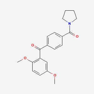 molecular formula C20H21NO4 B6135148 (2,5-dimethoxyphenyl)[4-(1-pyrrolidinylcarbonyl)phenyl]methanone 