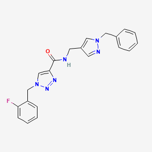 molecular formula C21H19FN6O B6135156 N-[(1-benzyl-1H-pyrazol-4-yl)methyl]-1-(2-fluorobenzyl)-1H-1,2,3-triazole-4-carboxamide 