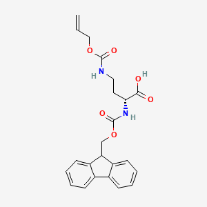 molecular formula C23H24N2O6 B613517 (R)-2-((((9H-芴-9-基)甲氧羰基)氨基)-4-(((烯丙氧基)羰基)氨基)丁酸 CAS No. 387824-78-4